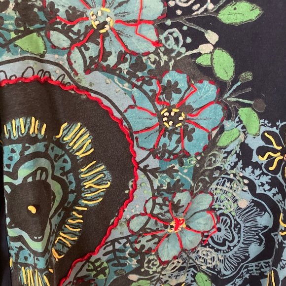 Desigual Navy Floral Long Sleeve Top - Picture 4 of 8